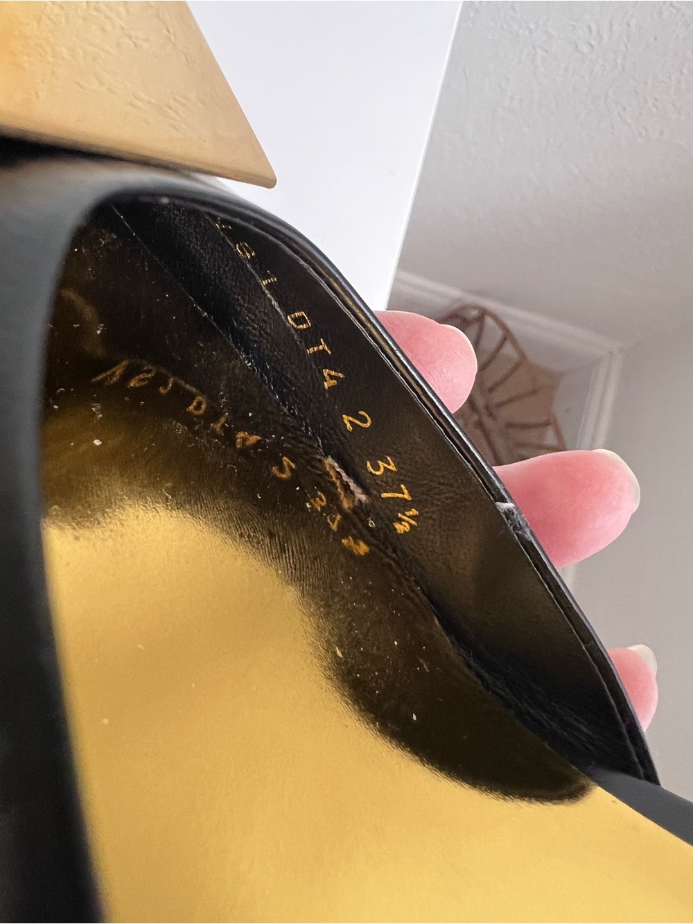 Valentino Garavani One Stud Black Patent Leather Slingback Pumps 37.5 US 7.5 - Picture 15 of 16